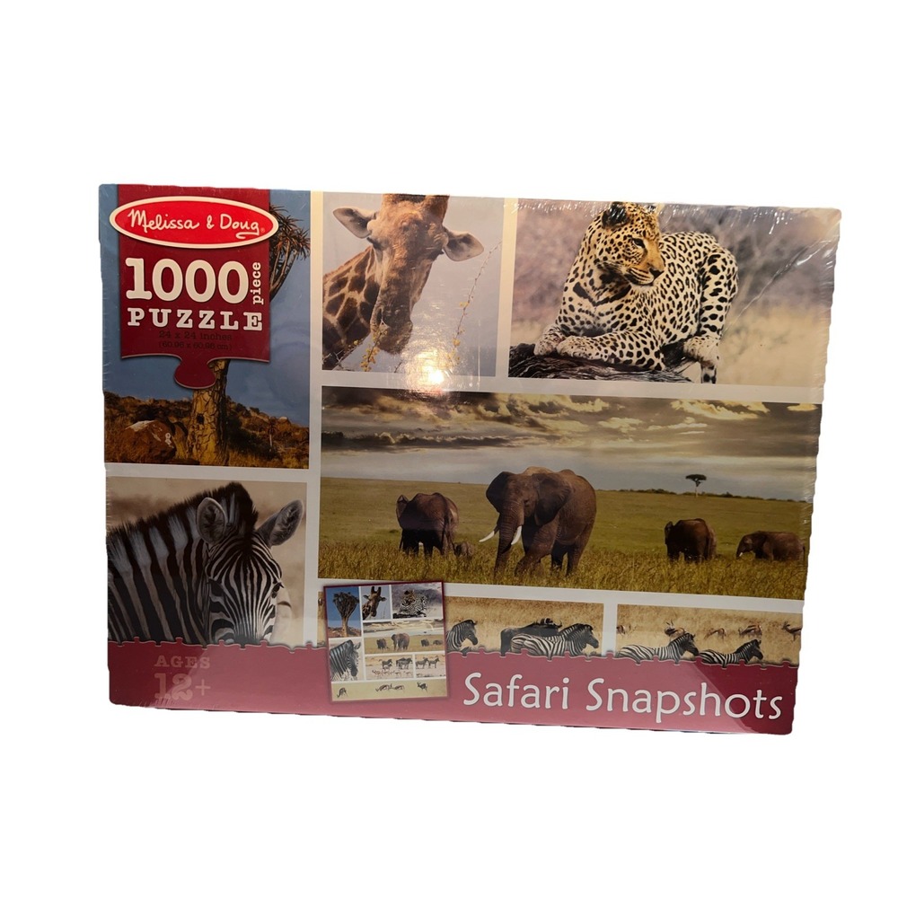 Melissa & Doug 1000 Piece Puzzle SAFARI SNAPSHOTS #9099 24 X 24 New Sealed 12+